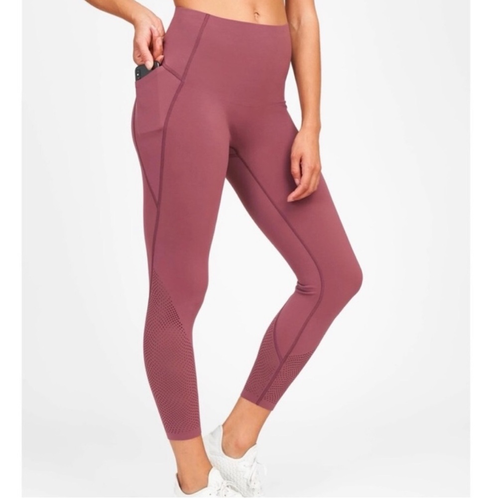 SPANX Laser Wave 7/8 Leggings in Midnight Rose XL NEW